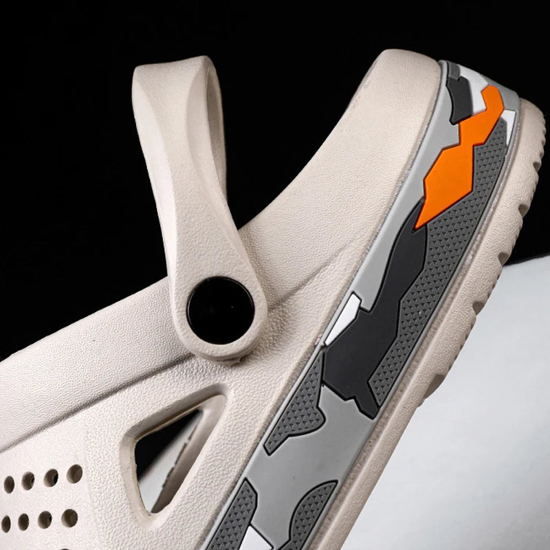 Slippers for men in summer, wearing breathable sandals outside the head, outdoor cooldown, anti slip beach, straight drag