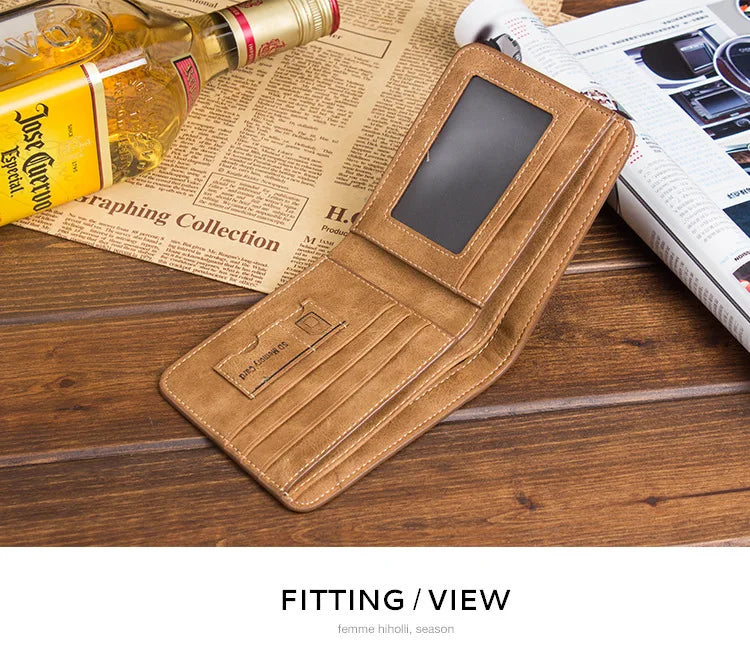 Men's Wallets European and American Retro Wallets Thin Fashion Casual Nubuck Leather Horizontal and Vertical Men's Wallets