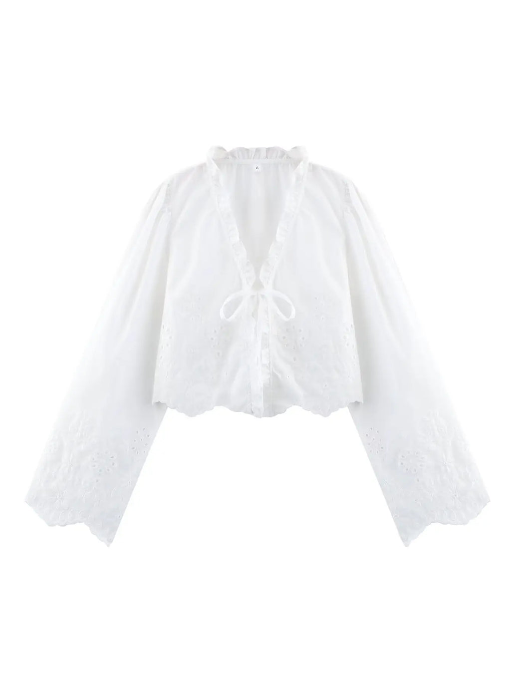 Embroidered Blouse Top Boho Chic Hawaiian Summer Vintage Ruffle Crop Shirts Female Elegant Women's Shirt Tops Woman 2025