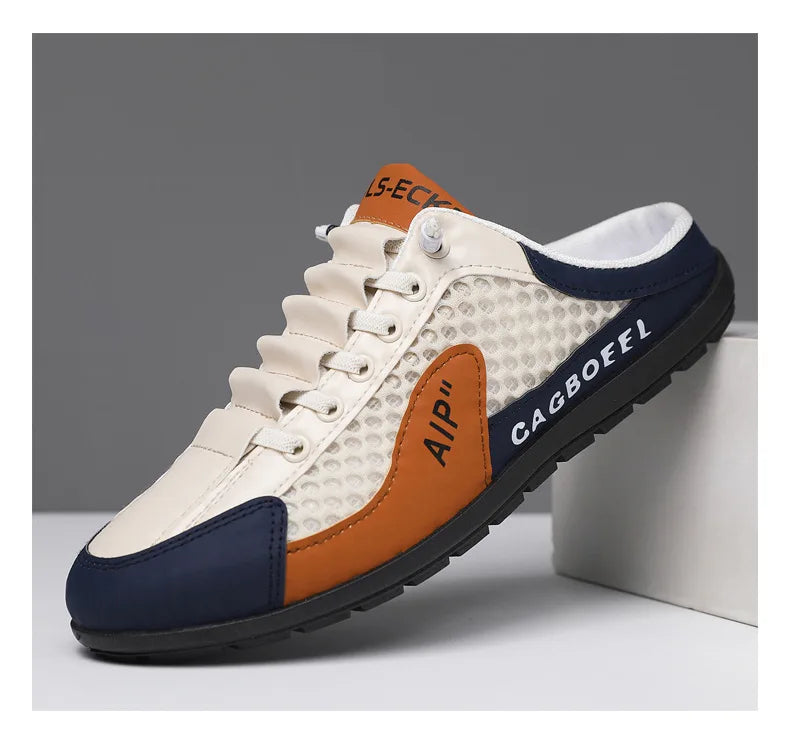 Men's Fashion Soft-soled Half Slippers Men Summer Trendy Bottom Casual Shoes Breathable Slip-on Shoes Sneakers Zapatos De Hombre