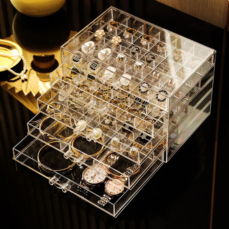Earring storage box large capacity multi-layer exquisite earring jewelry transparent acrylic antioxidant jewelry box