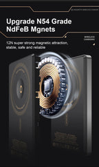 3 In 1 Magnetic Power Bank battery QI 15W Wireless Fast Charing With Intelligent  LCD Screen for iPhone 12-17 Pro Watch Airpods