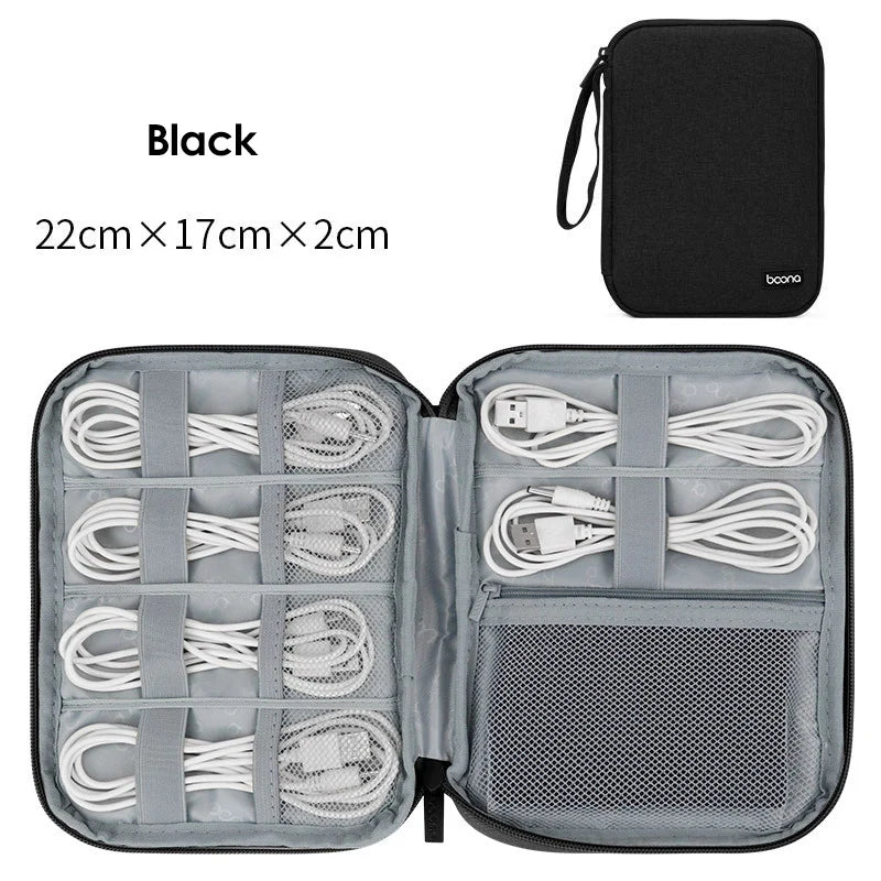 Electronics Protective Storage Bags for Cable Organizer Bag Handheld Tech Pouch for Tablet Phones & Power Banks Organizador Case