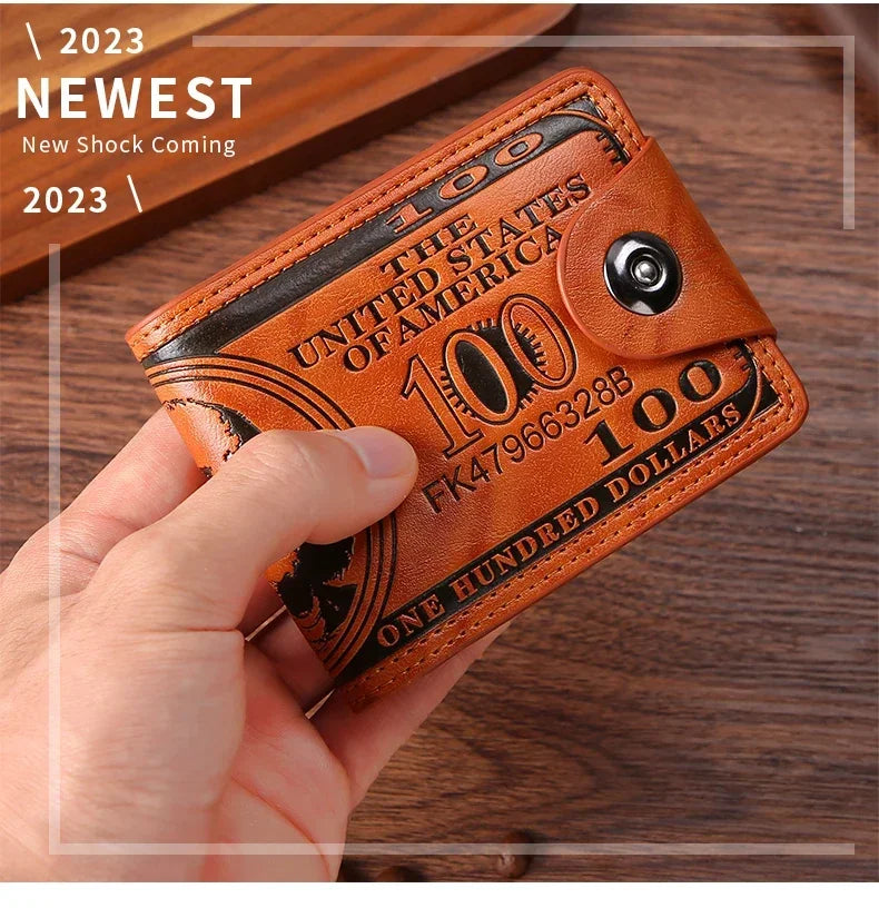 Men's Wallets  Dollar PatternWallet Male Leather Walet Photo Card HolderFashion Large Capacity Wallet Purse Bag