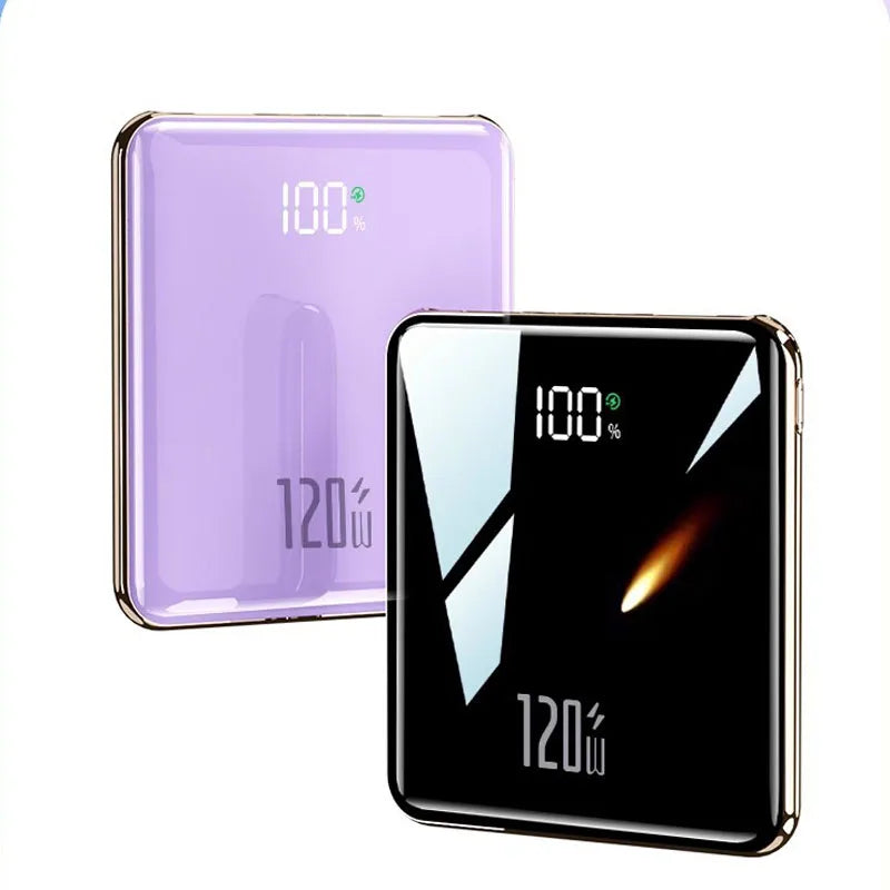 Power Bank 20000mAh Ultra Thin Portable Charger with Built-in Cable Large Capacity Super Fast Charging Powerbank for Smartphones