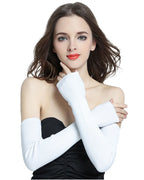 Autumn Winter 40 50 60CM Women's Wool Arm Warmers Knitted Woolen Arm Sleeve Solid Fine Long Knitted Fingerless Gloves Wholesale