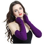 Autumn Winter 40 50 60CM Women's Wool Arm Warmers Knitted Woolen Arm Sleeve Solid Fine Long Knitted Fingerless Gloves Wholesale