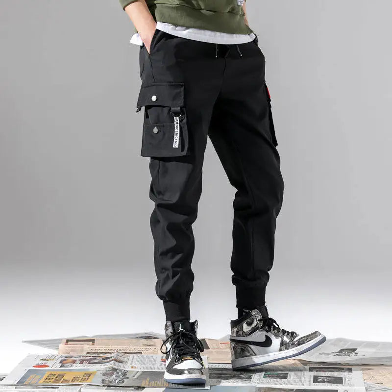 2024 New Trendy Solid Color Pants, Multi Flap Pocket Men's Cargo Pants, Loose Casual Outdoor Pants, Men's Work Pants oversized