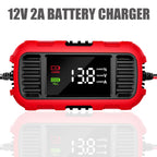Digital For Lead-Acid Battery Charger Smart Battery Charger For Car Motorcycle Scooter Battery Charging Battery Maintenance